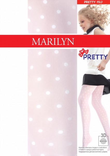 Marilyn - Elegant childrens tights with polka dot pattern Pretty 40 denier