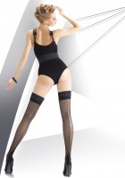 Annes Exclusive Calze 20 denier sheer back seam hold ups with beautiful floral pattern lace top Annes Exclusive Calze 20 denier sheer back seam hold ups with beautiful floral pattern lace top