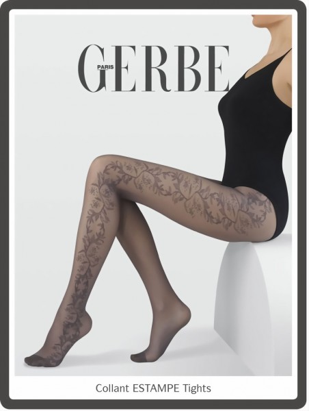 Gerbe - Elegant tights with delicate floral pattern Estampe