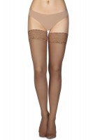 Preview: Annes Sila - Semi-opaque hold ups with beautiful floral patterned lace top Preview: Annes Sila - Semi-opaque hold ups with beautiful floral patterned lace top