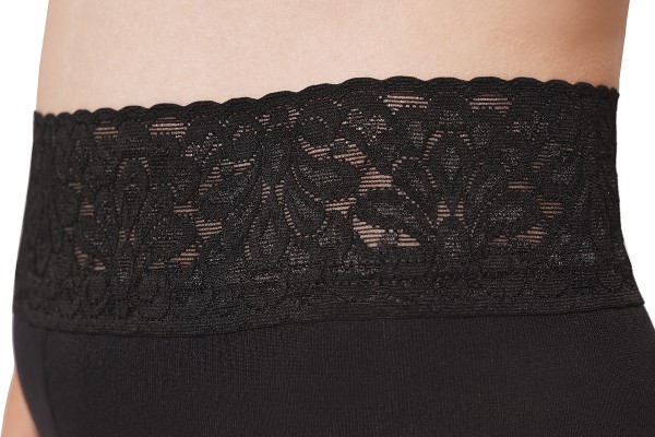 Annes Sensual 100 - Opaque tights with elegant lace finish at the top