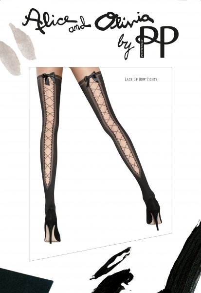 Pretty Polly BackSeam Tights with Bows-Plus Size