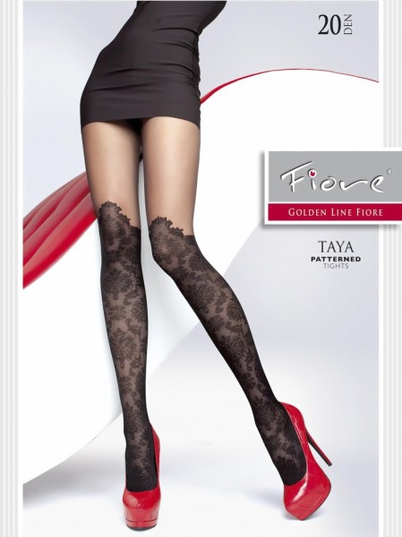 Fiore - Stylish patterned over the knee tights Taya 20 DEN