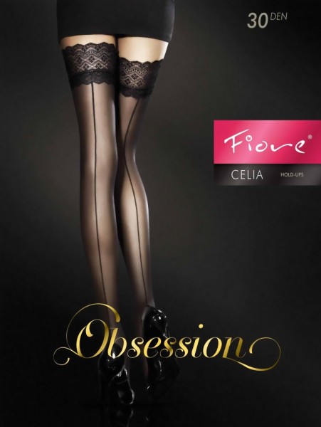 Fiore - Back seam hold ups Celia 30 denier