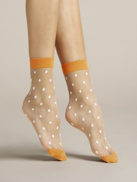 Fiore - 20 denier trendy polka dot ankle socks