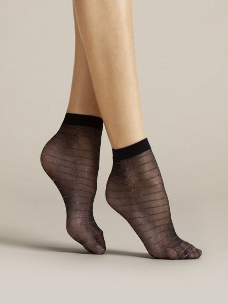 Fiore - Sheer ankle socks with delicate lurex stripes