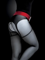 Knittex - Sensuous mock suspender tights with open crotch Knittex - Sensuous mock suspender tights with open crotch