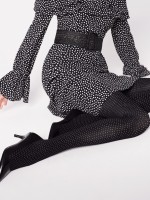 Fiore - Opaque black tights with white microdot pattern Fiore - Opaque black tights with white microdot pattern