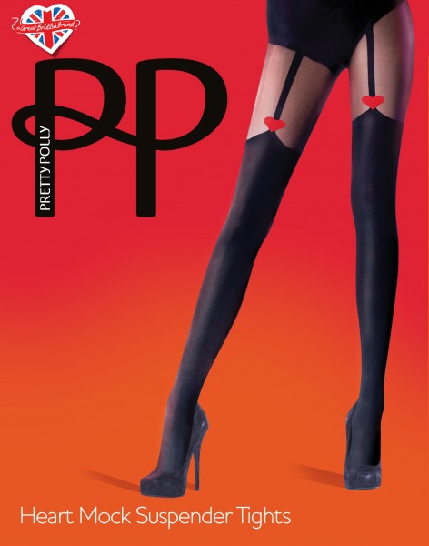 Pretty Polly - Heart Mock Suspender Tights