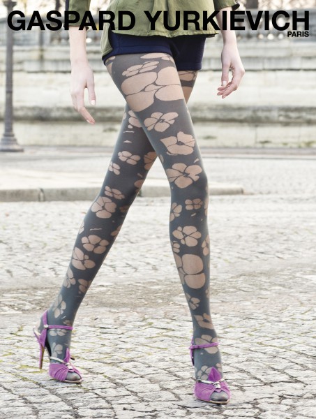 Gaspard Yurkievich and Gerbe - Designer flower pattern tights Totally Fleur