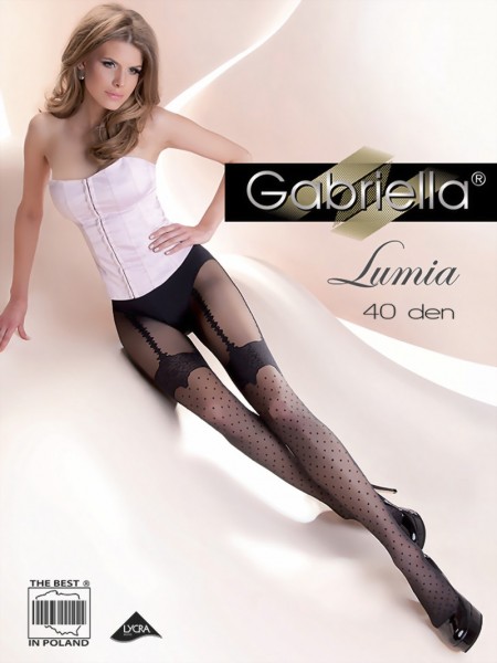 Gabriella - Sensuous suspender tights with polka dot pattern Lumia, 40 den
